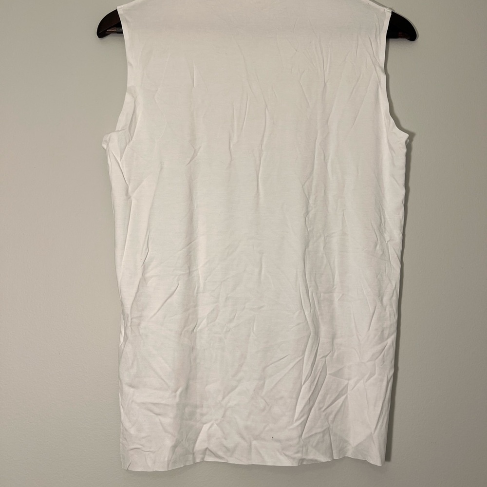 White Ruffled Crop Tank Top - Picture 3 of 4